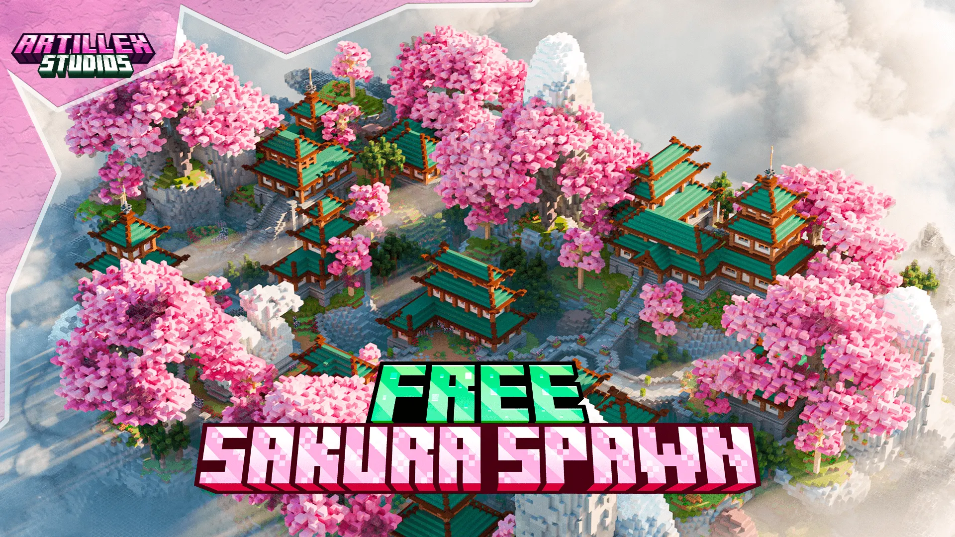 樱花主城&大厅 | Sakura Spawn V1.1-我的世界MC资源网