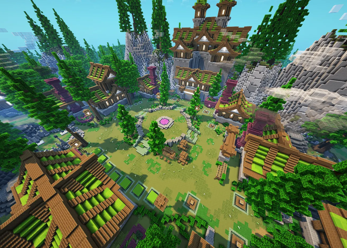 森林主城&大厅地图 | Free – Spawn – Forest v1.0-我的世界MC资源网