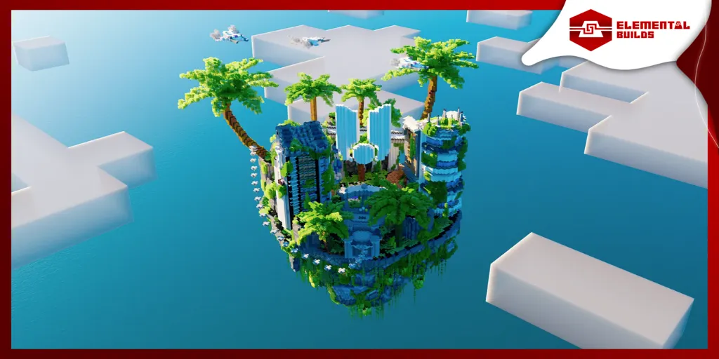 未来岛 主城&大厅| Futuristic Island Spawn-我的世界MC资源网