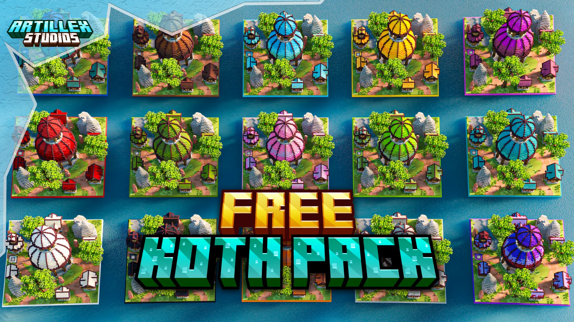 16个多色群系地图 |  Medieval KOTH  16 Color Variations v1.0-我的世界MC资源网